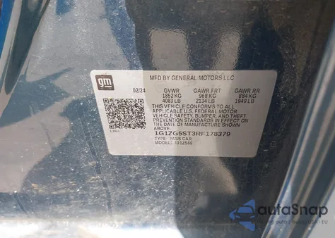 2024 Chevrolet Malibu Fwd Rs из США, поврежденный, VIN 1G1ZG5ST3RF178379